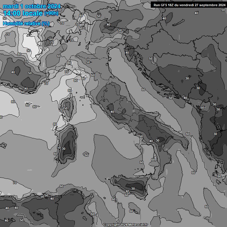 Modele GFS - Carte prvisions 