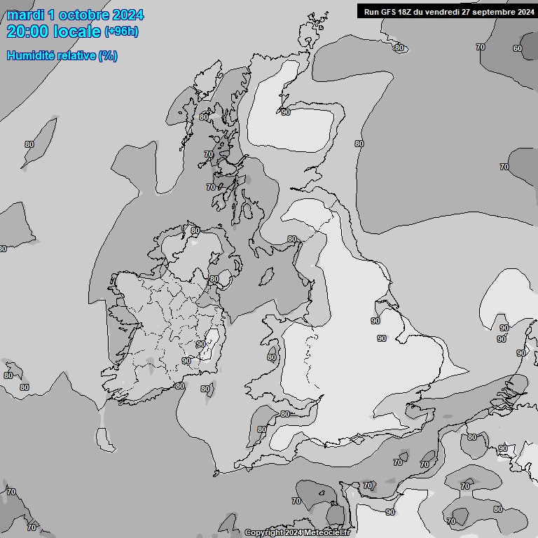 Modele GFS - Carte prvisions 