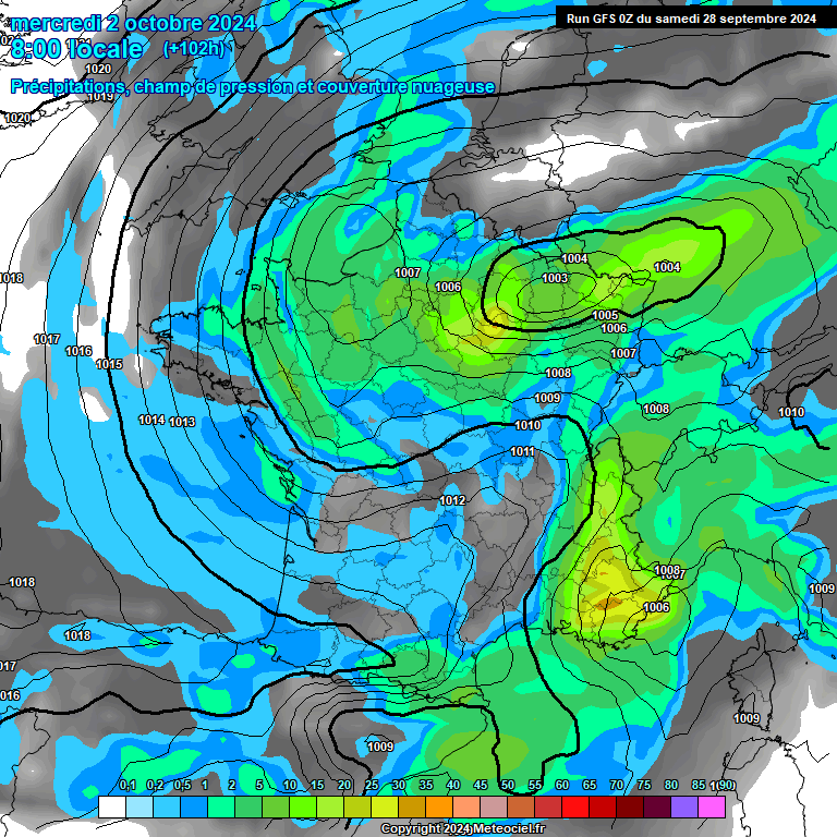 Modele GFS - Carte prvisions 