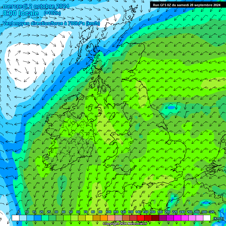 Modele GFS - Carte prvisions 