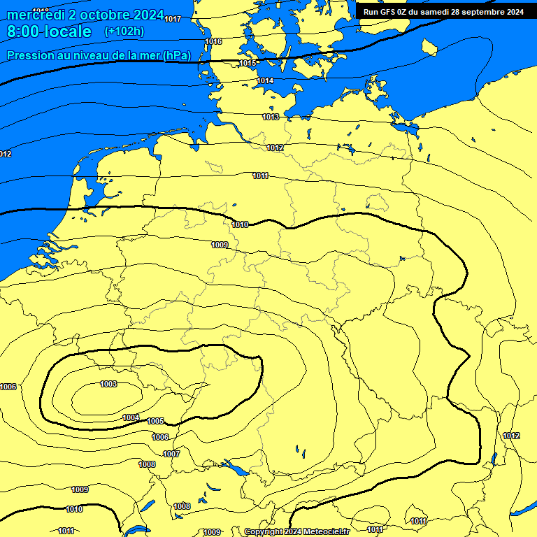 Modele GFS - Carte prvisions 