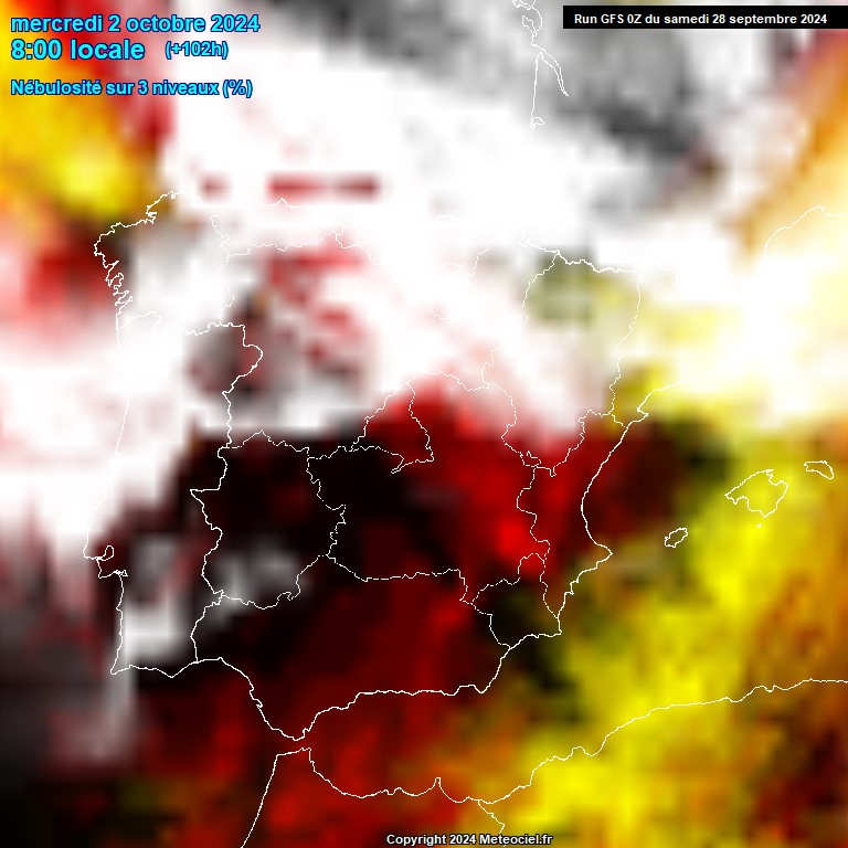 Modele GFS - Carte prvisions 