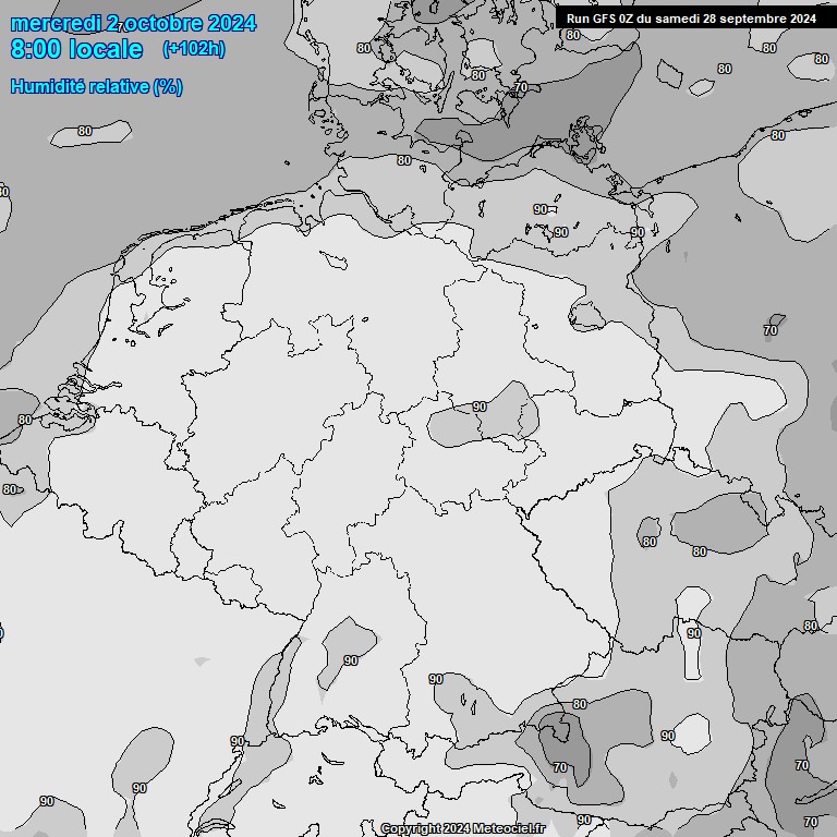 Modele GFS - Carte prvisions 