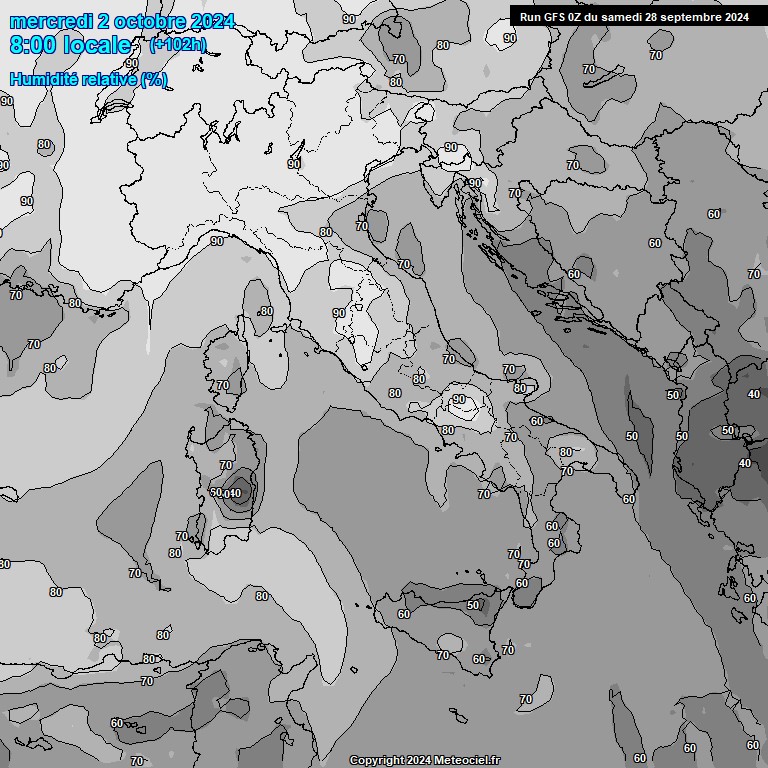 Modele GFS - Carte prvisions 