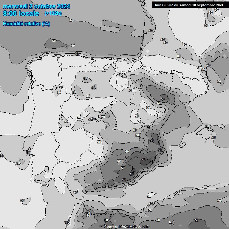 Modele GFS - Carte prvisions 