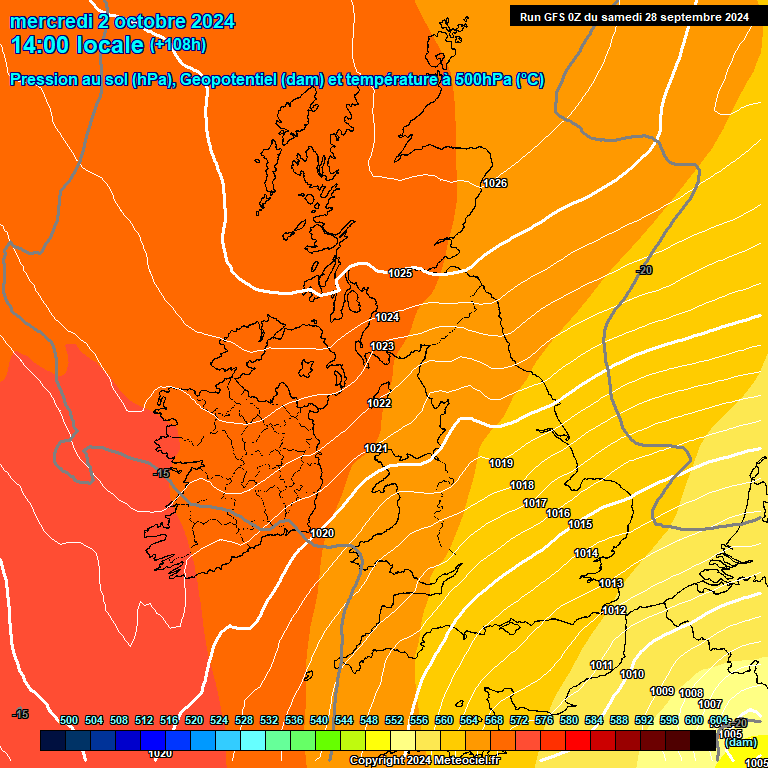 Modele GFS - Carte prvisions 