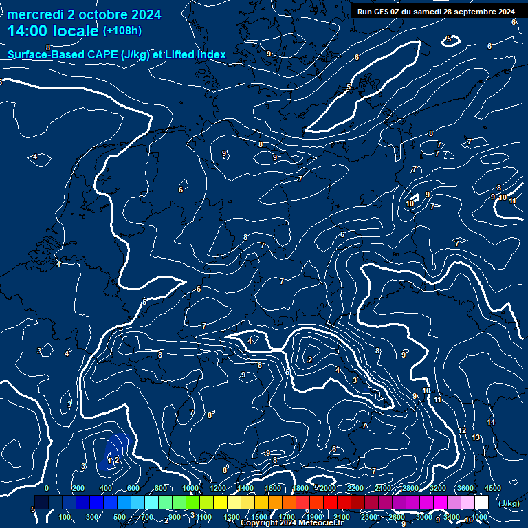 Modele GFS - Carte prvisions 