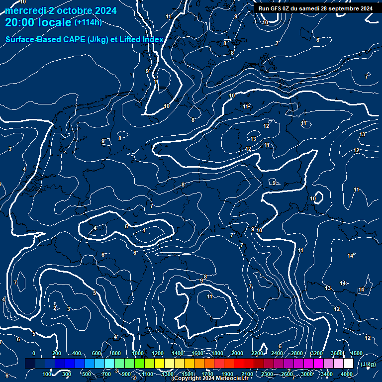 Modele GFS - Carte prvisions 