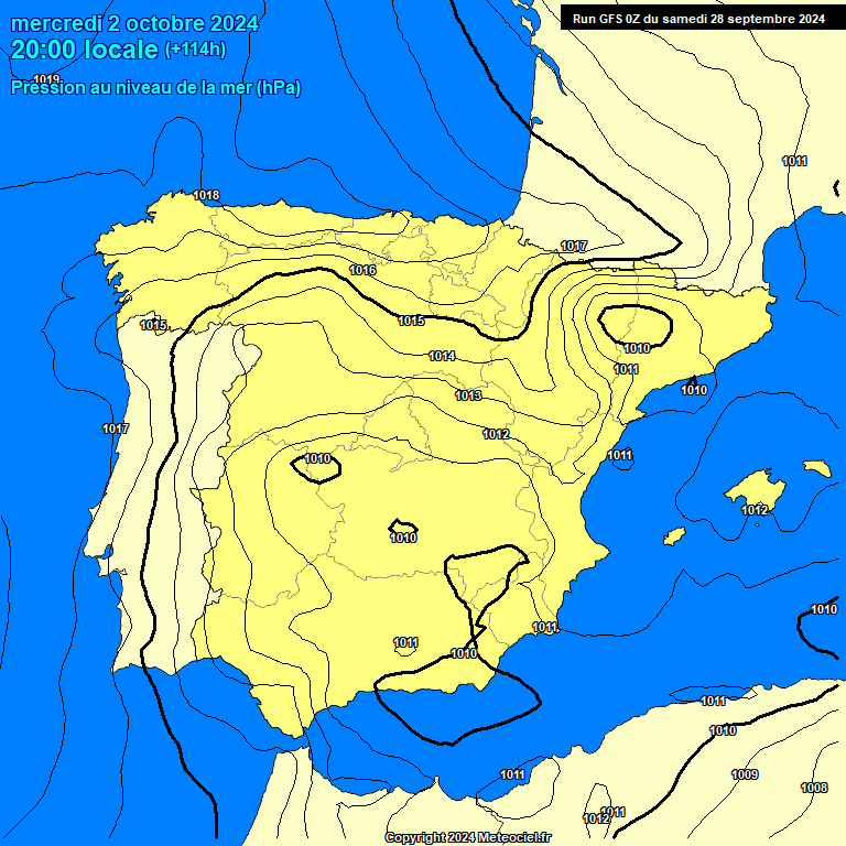 Modele GFS - Carte prvisions 