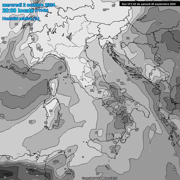 Modele GFS - Carte prvisions 