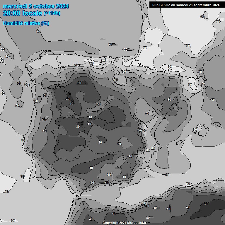 Modele GFS - Carte prvisions 