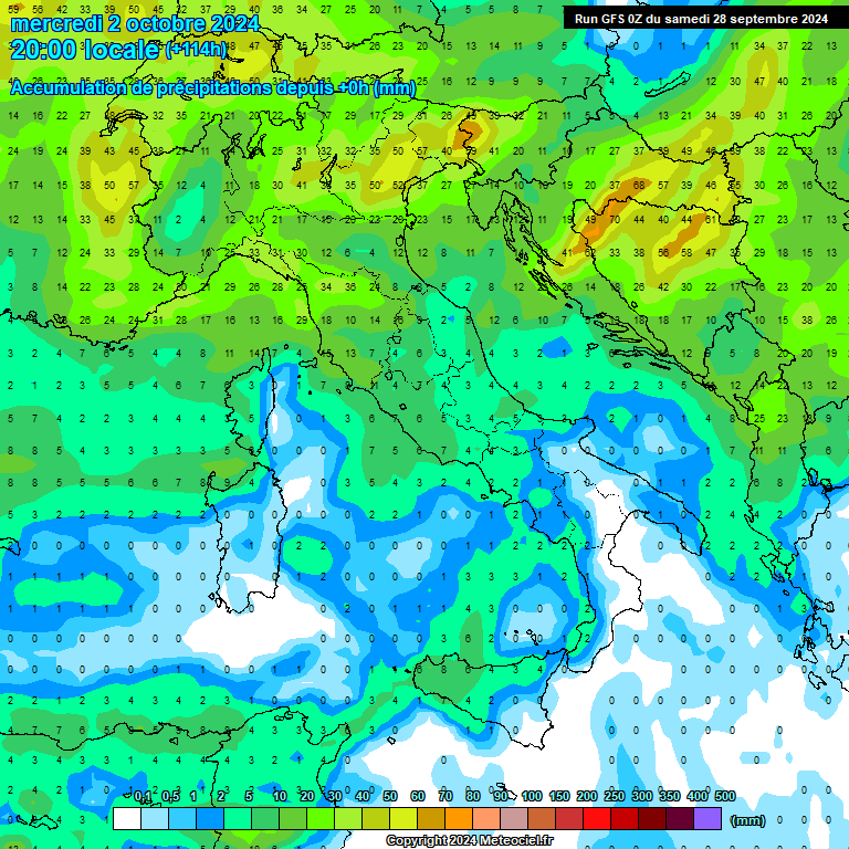 Modele GFS - Carte prvisions 