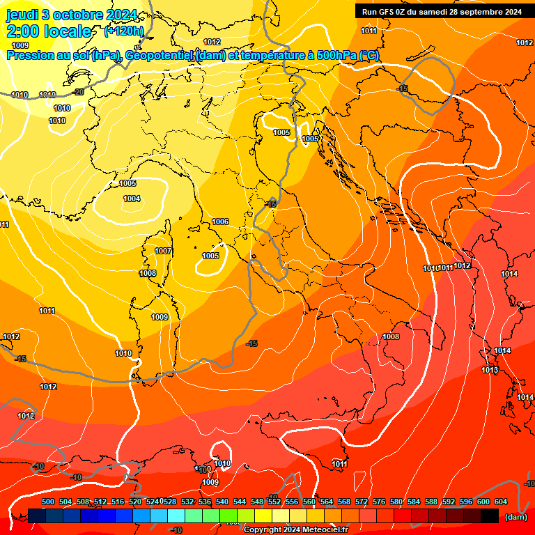 Modele GFS - Carte prvisions 