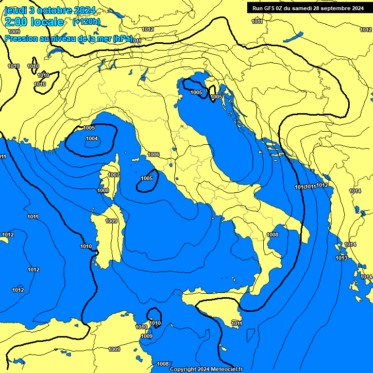 Modele GFS - Carte prvisions 