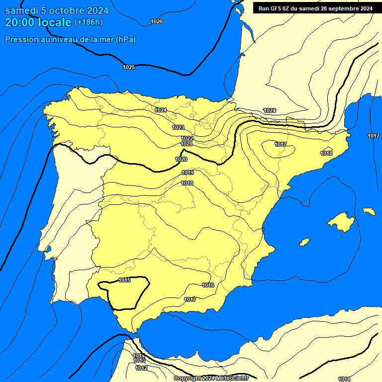 Modele GFS - Carte prvisions 