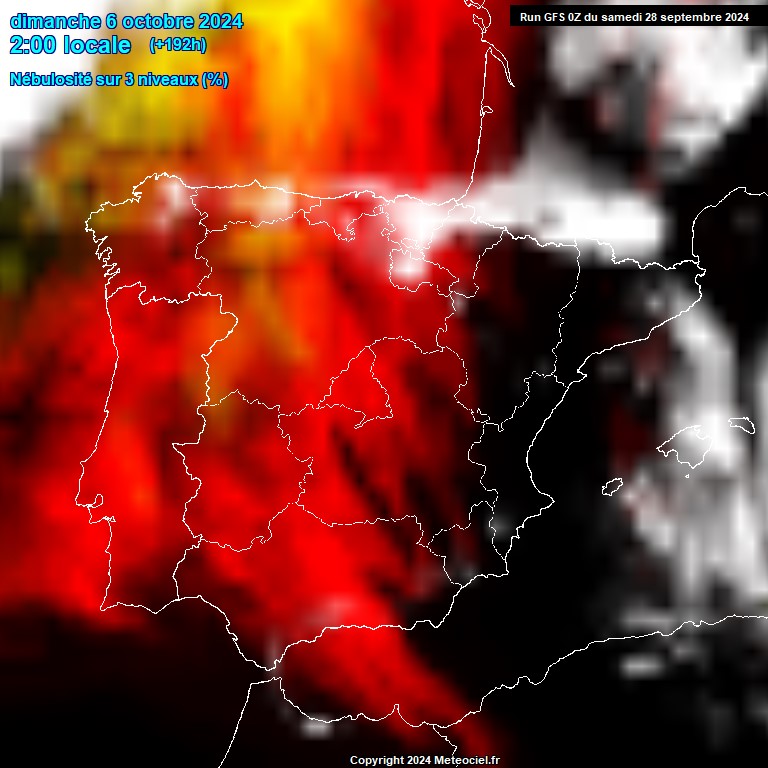 Modele GFS - Carte prvisions 