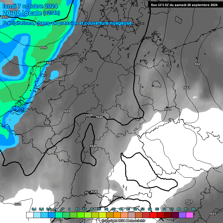 Modele GFS - Carte prvisions 