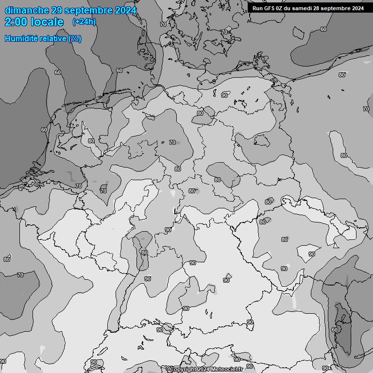 Modele GFS - Carte prvisions 