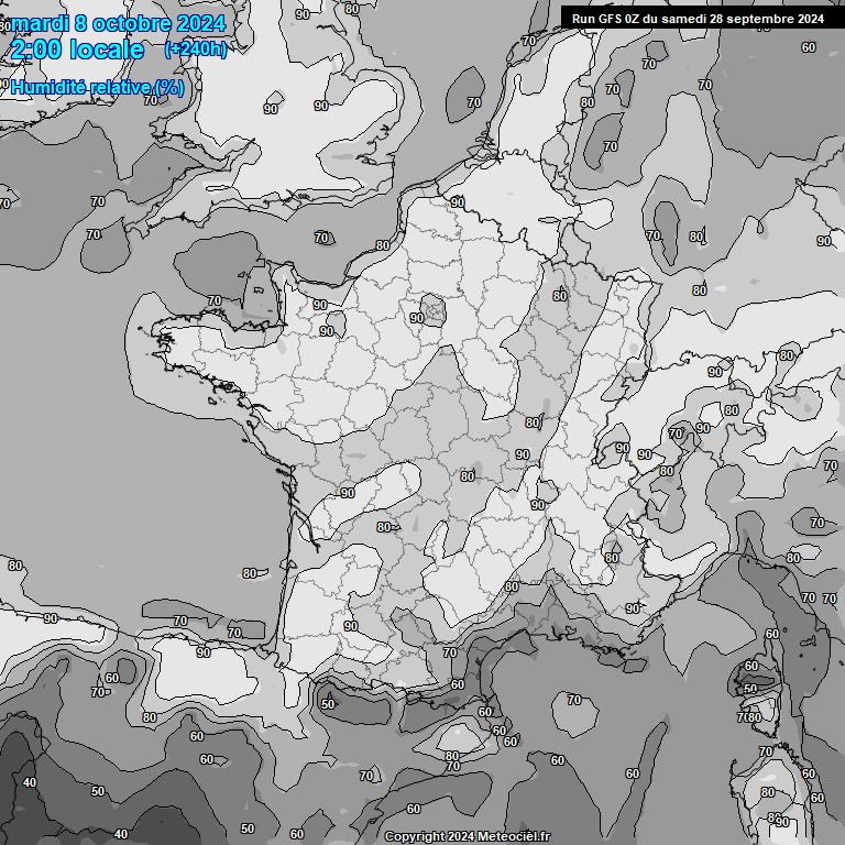 Modele GFS - Carte prvisions 