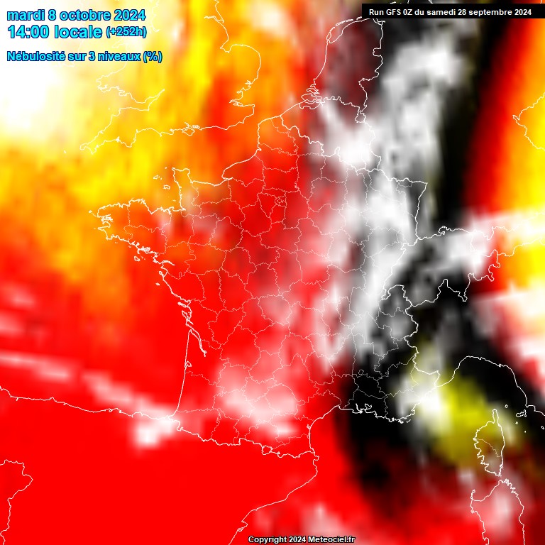 Modele GFS - Carte prvisions 