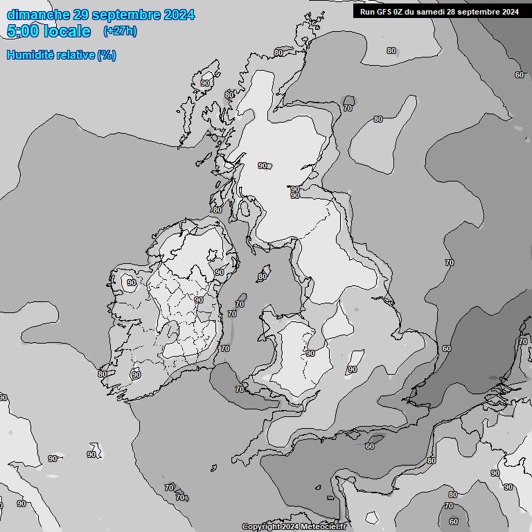 Modele GFS - Carte prvisions 