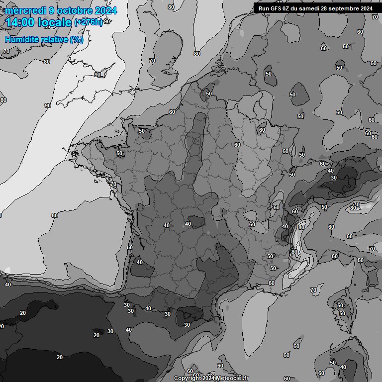 Modele GFS - Carte prvisions 