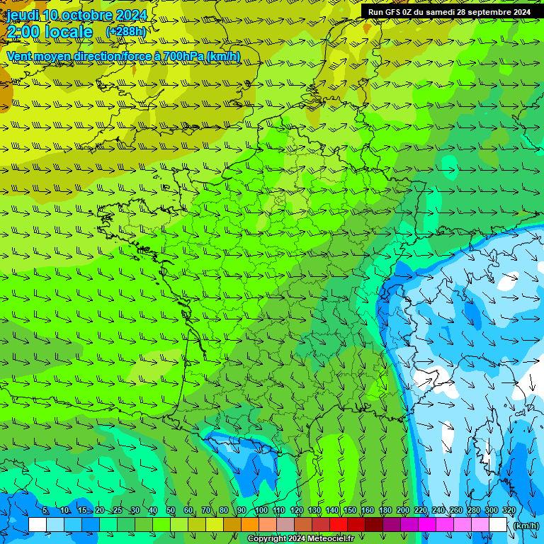 Modele GFS - Carte prvisions 