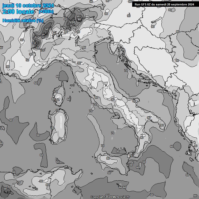 Modele GFS - Carte prvisions 