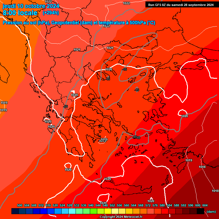 Modele GFS - Carte prvisions 