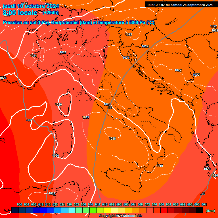 Modele GFS - Carte prvisions 