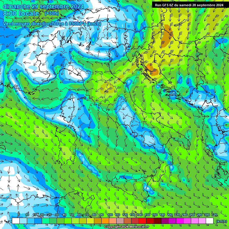 Modele GFS - Carte prvisions 