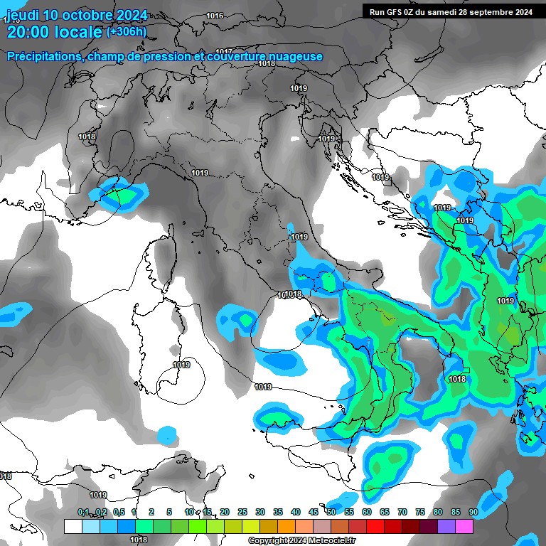 Modele GFS - Carte prvisions 