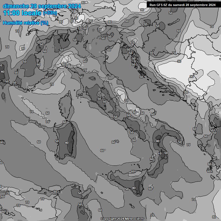 Modele GFS - Carte prvisions 