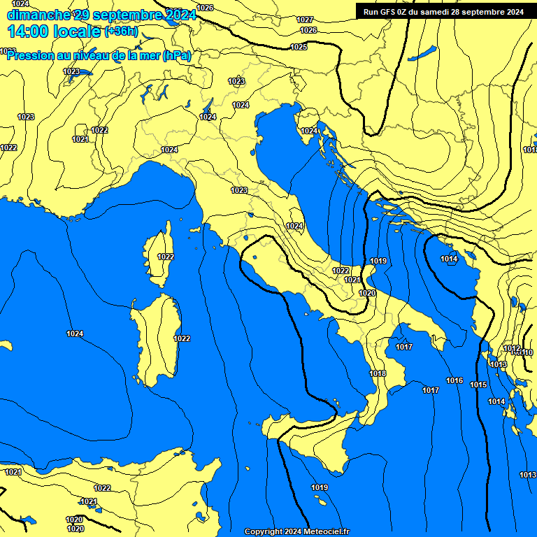 Modele GFS - Carte prvisions 