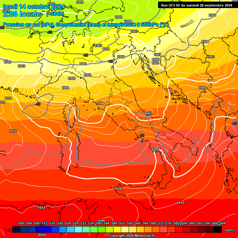 Modele GFS - Carte prvisions 