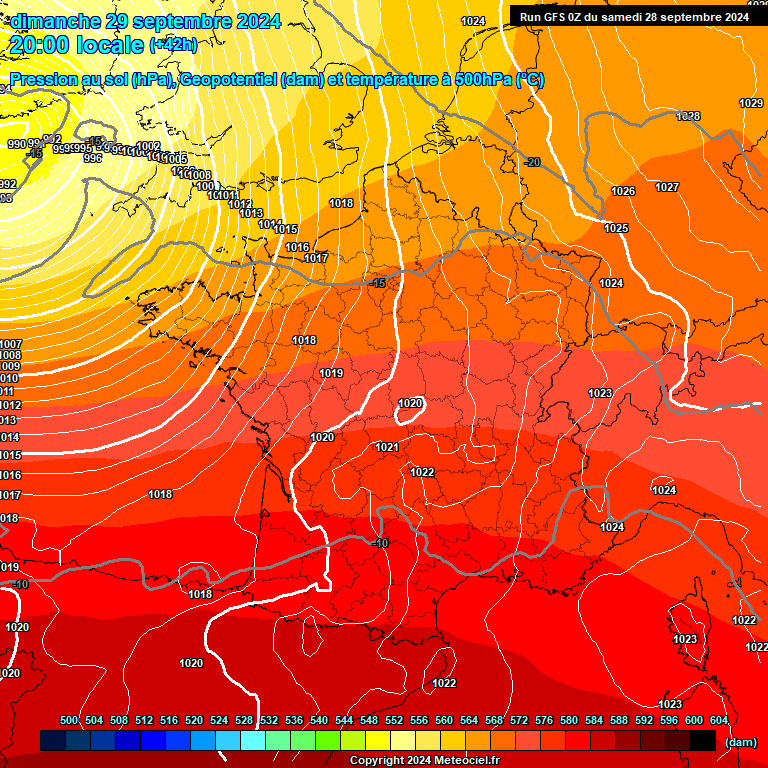 Modele GFS - Carte prvisions 