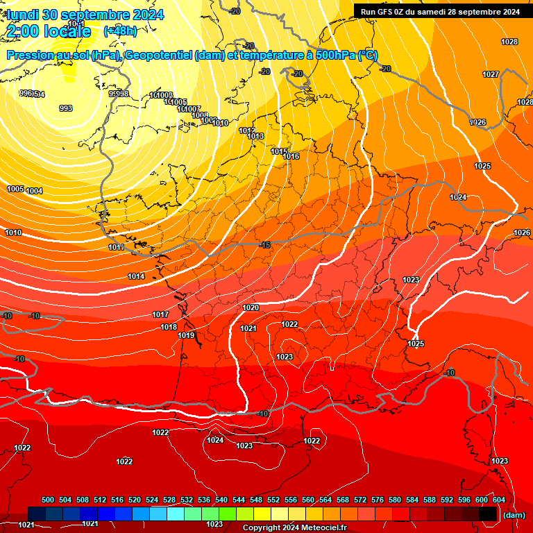 Modele GFS - Carte prvisions 