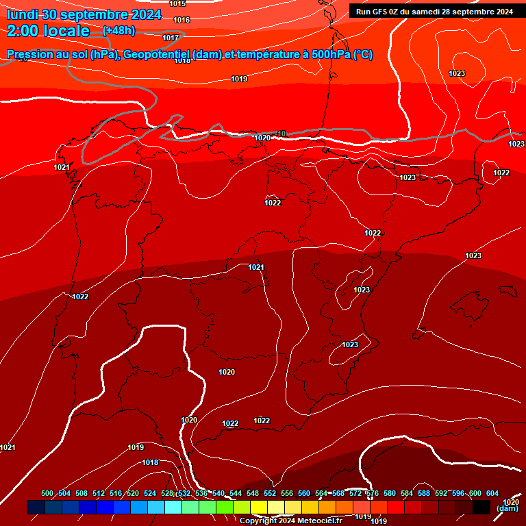 Modele GFS - Carte prvisions 