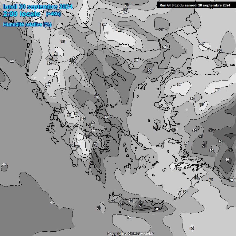 Modele GFS - Carte prvisions 