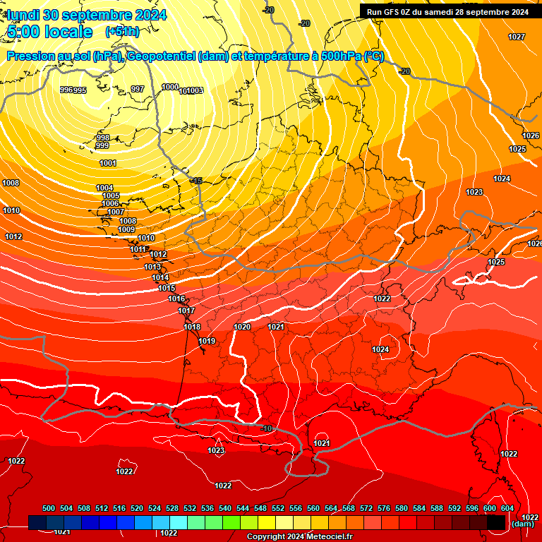 Modele GFS - Carte prvisions 