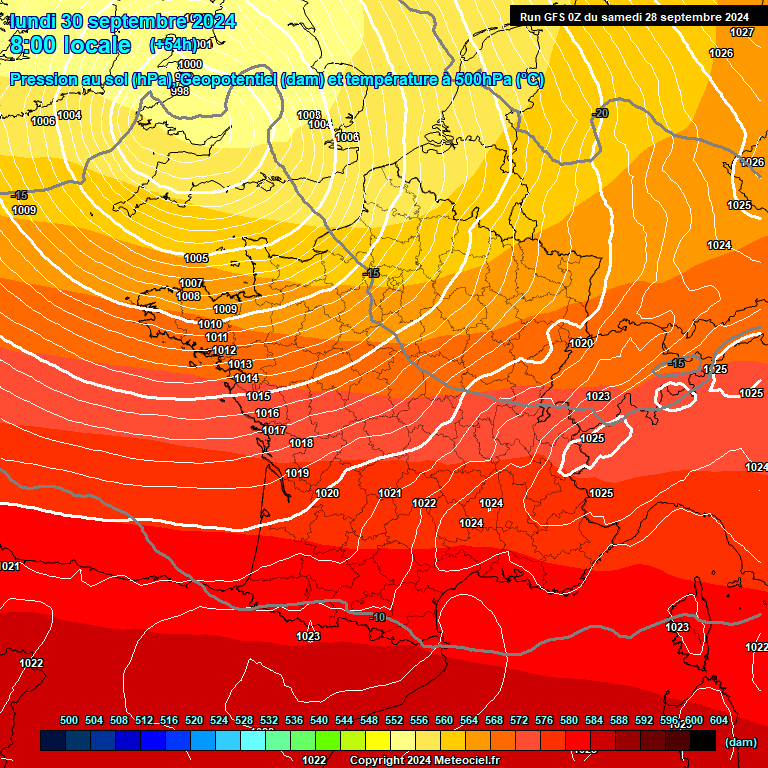 Modele GFS - Carte prvisions 