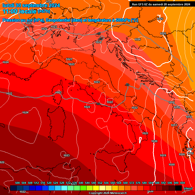 Modele GFS - Carte prvisions 