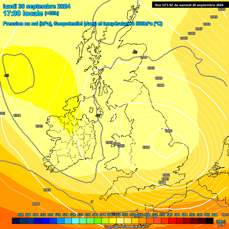 Modele GFS - Carte prvisions 