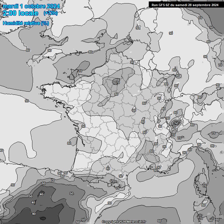 Modele GFS - Carte prvisions 