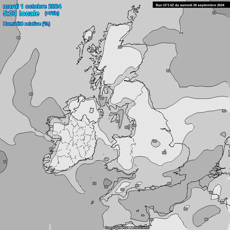 Modele GFS - Carte prvisions 