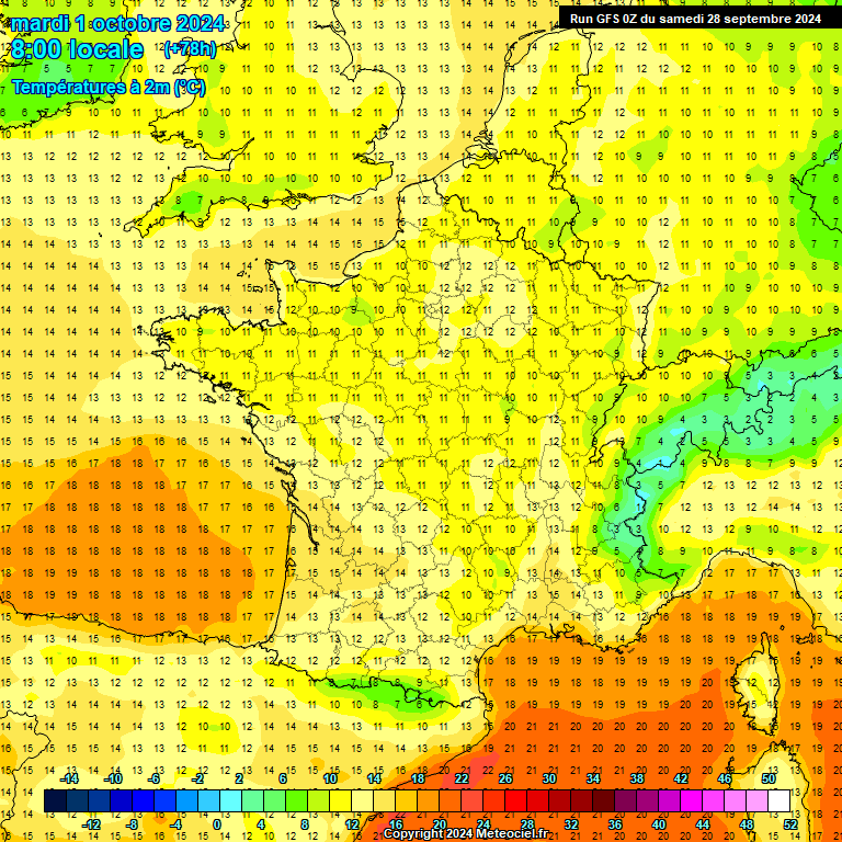 Modele GFS - Carte prvisions 