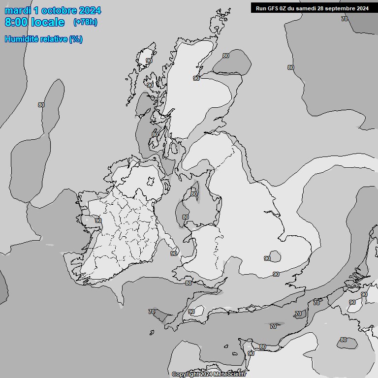 Modele GFS - Carte prvisions 