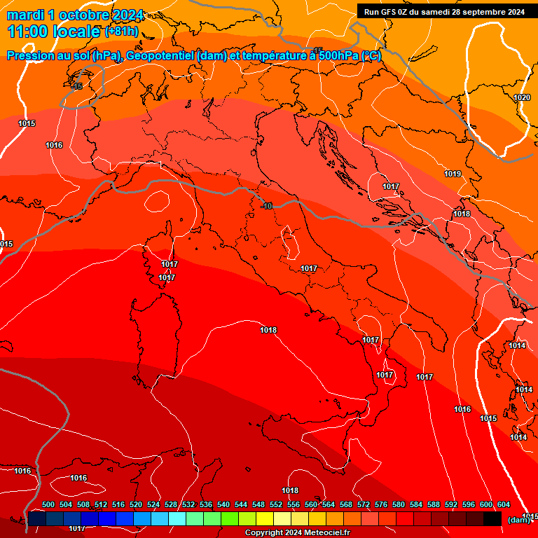 Modele GFS - Carte prvisions 