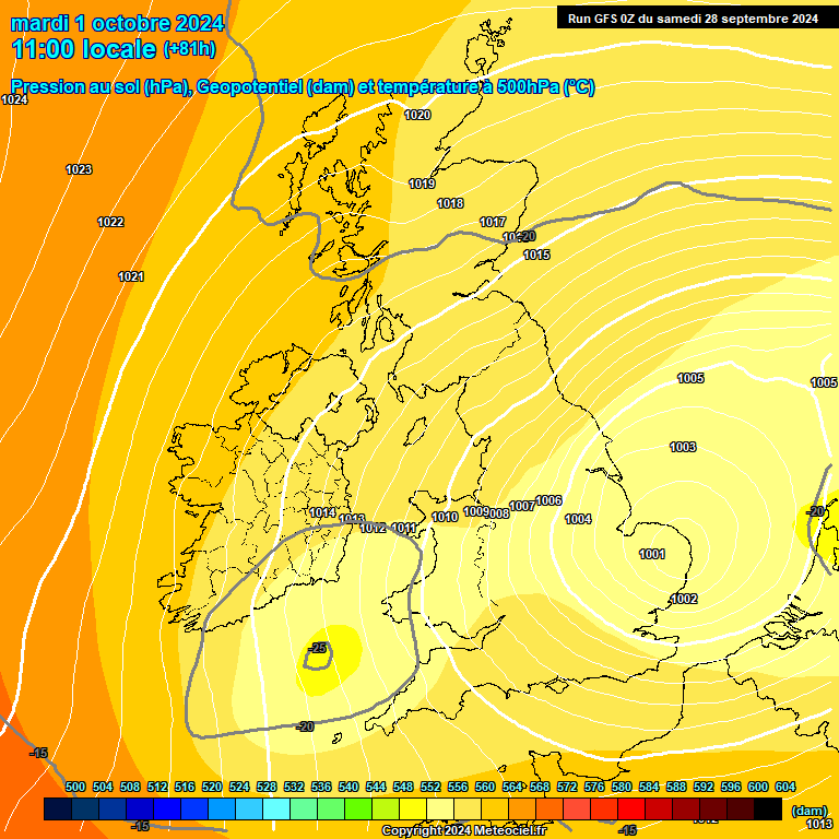 Modele GFS - Carte prvisions 