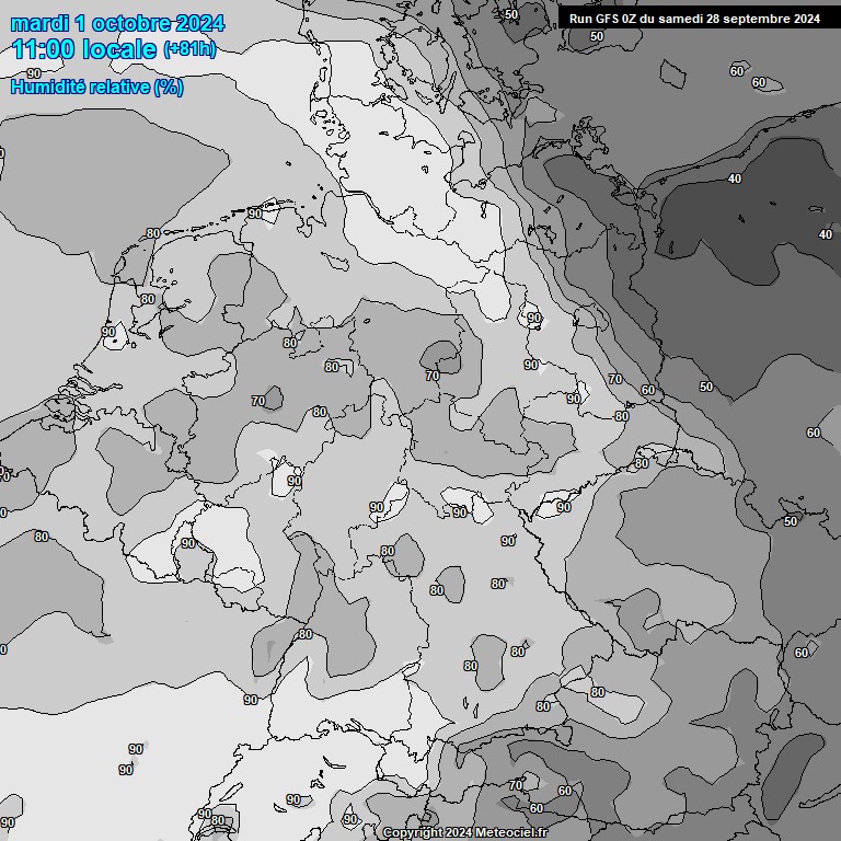 Modele GFS - Carte prvisions 